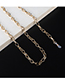 Fashion Golden Alloy Oval Thick Eyeglasses Chain