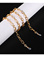 Fashion Golden Alloy Oval Thick Eyeglasses Chain
