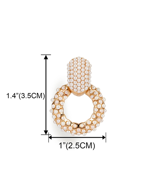 Fashion White Baroque Pearl Geometric Earrings