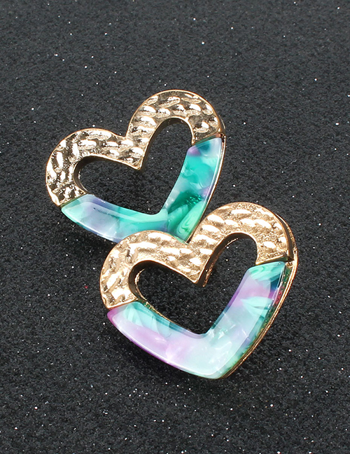 Fashion Color Mixing Acrylic Geometric Love Earrings