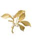 Fashion Golden Leaf Pearl Geometric Irregular Brooch