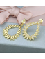 Fashion Gold-plated Oval Geometric Stud Earrings With Diamonds