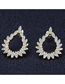 Fashion Gold-plated Oval Geometric Stud Earrings With Diamonds