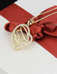 Fashion Gold-plated Love Heart Face Necklace With Diamonds