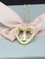 Fashion Gold-plated Diamond Love Heart Pendant Necklace