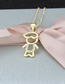 Fashion Gold-plated Boy Cutout Necklace With Diamonds