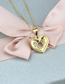 Fashion Gold-plated Heart-shaped Necklace With Diamonds