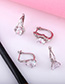 Fashion Silver Geometric Earrings With Diamonds