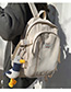 Fashion White Stitched Letter Logo Buckle Backpack