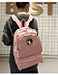 Fashion Pink Letter Patch Backpack