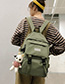 Fashion Black With Pendant Nylon Backpack With Patch Letters