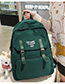 Fashion Khaki Ribbon Pendant Letter-print Backpack With Patch Belt Buckle