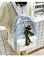 Fashion Khaki Ribbon Pendant Stitched Contrast Checked Backpack