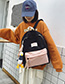 Fashion Pink Stitched Contrast-print Alphabet Backpack
