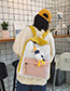 Fashion Yellow With Pendant Stitched Contrast-print Alphabet Backpack