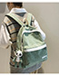 Fashion Green Stitched Contrast Corduroy Backpack