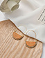 Fashion Brown Log Semicircular Wooden Geometric Earrings