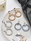 Fashion Blue Round Irregular Chain Earrings