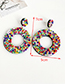 Fashion Color Rice Beads Felt Round Earrings