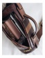 Fashion Coffee Color Crocodile-stitched Cylindrical Shoulder Bag