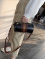 Fashion Khaki Crocodile-stitched Cylindrical Shoulder Bag