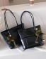 Fashion Soft Surface Black With Pendant Paneled Crossbody Bag
