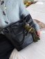 Fashion Soft Surface Black With Pendant Paneled Crossbody Bag