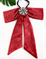 Fashion Gray Gold Velvet Diamond Round Multipurpose Brooch Bow Tie