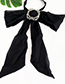 Fashion Black Alloy Diamond Chiffon Multi-purpose Brooch Bow Tie