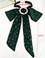 Fashion Dark Green Pearl Ring Rhinestone Chiffon Multi-purpose Brooch Bow Tie