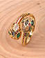 Fashion Color Snake-shaped Double-head Open Ring