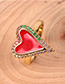 Fashion Red Love Drip Diamond Ring