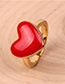 Fashion Red Drip Glazed Love Open Ring