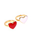 Fashion Red Drip Glazed Love Open Ring