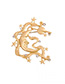 Fashion Golden Embossed Brooch With Irregular Sun Expression
