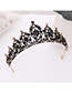 Fashion Black Geometric Crown With Diamonds And Water Drops