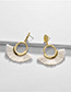 Fashion White Alloy Geometric Spike Scallop Stud Earrings