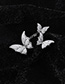 Fashion Silver Diamond-sized Butterfly Split Ring