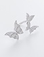 Fashion Silver Diamond-sized Butterfly Split Ring