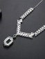Fashion White Diamond Square Necklace