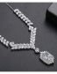 Fashion White Diamond Square Necklace