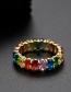 Fashion Color Contrast Ring With Diamonds