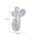 Fashion Platinum Geometric Leaf Stud Earrings With Diamonds