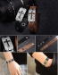 Fashion Brown Cross Alloy Leather Men's Bracelet
