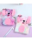 Fashion Color (with Lock) Puppy Plush Bow For Children With Lock Password Notebook