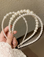 Fashion White Pearl Irregular Round Thin Edge Hair Band