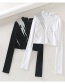 Fashion White Half-neck Collar Zip Reflective Lightning Short T-shirt