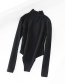 Fashion Black Turtleneck Knitted Bodysuit