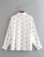 Fashion White Embroidered Lapel Single-breasted Shirt