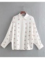 Fashion White Embroidered Lapel Single-breasted Shirt
